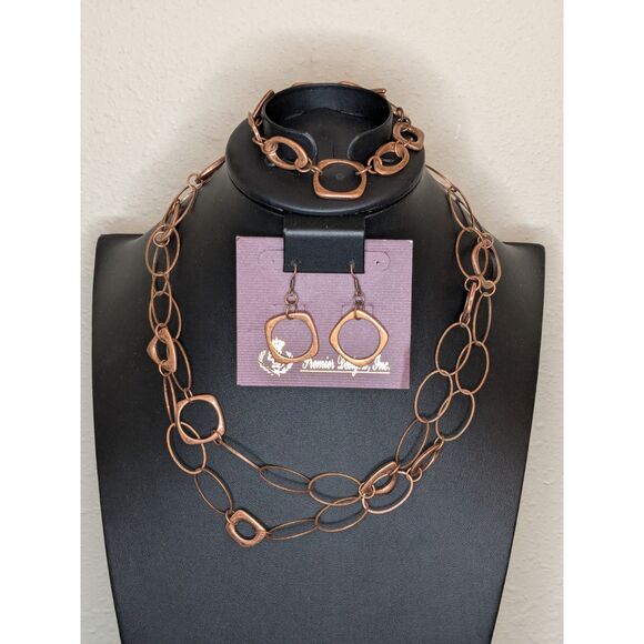 Premier Designs Long Statement Jewelry Set (Necklace, Bracelet, Earrings) - Picture 1 of 6